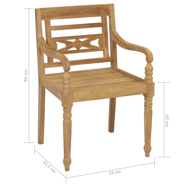 Cadeiras Batávia c/ almofadões verde 2 pcs teca maciça - Image 11