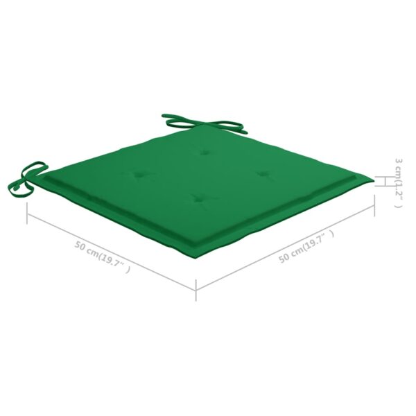 Cadeiras Batávia c/ almofadões verde 2 pcs teca maciça - Image 12
