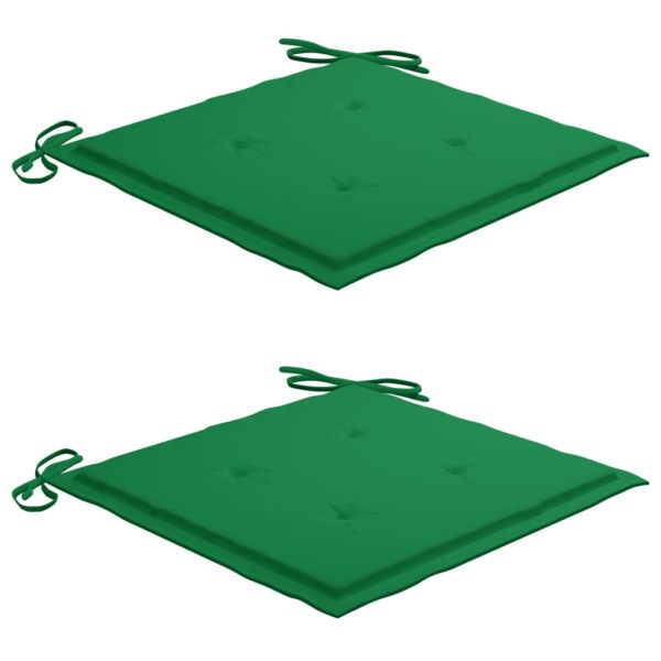 Cadeiras Batávia c/ almofadões verde 2 pcs teca maciça - Image 6