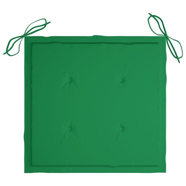Cadeiras Batávia c/ almofadões verde 2 pcs teca maciça - Image 8