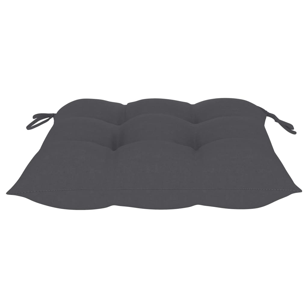 Cadeiras de jardim c/ almofadões antracite 2 pcs teca maciça - Image 8