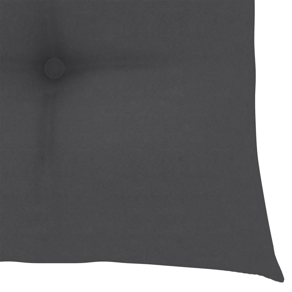 Cadeiras de jardim c/ almofadões antracite 2 pcs teca maciça - Image 10