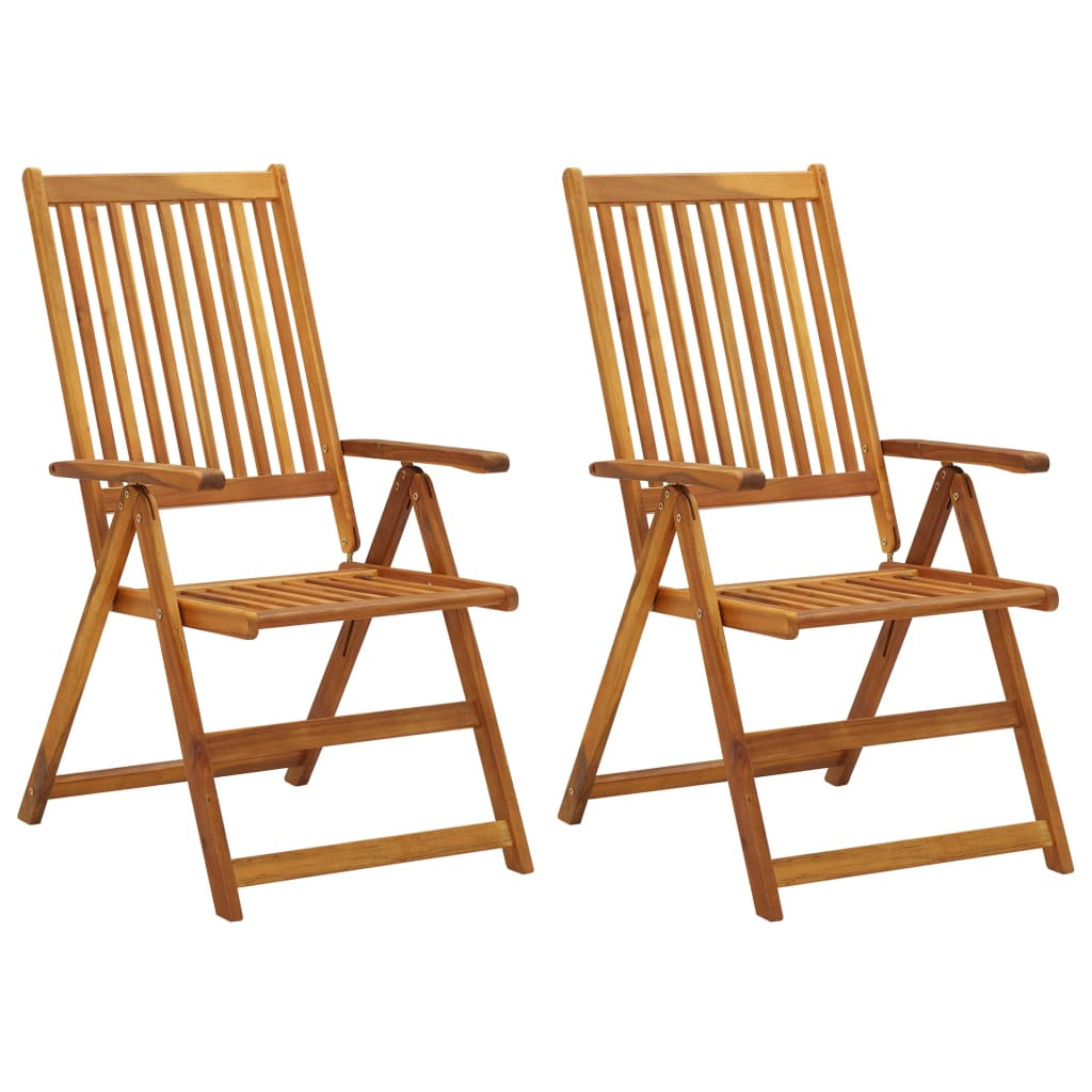Cadeiras jardim reclináveis c/ almofadões 2 pcs acácia maciça - Image 2