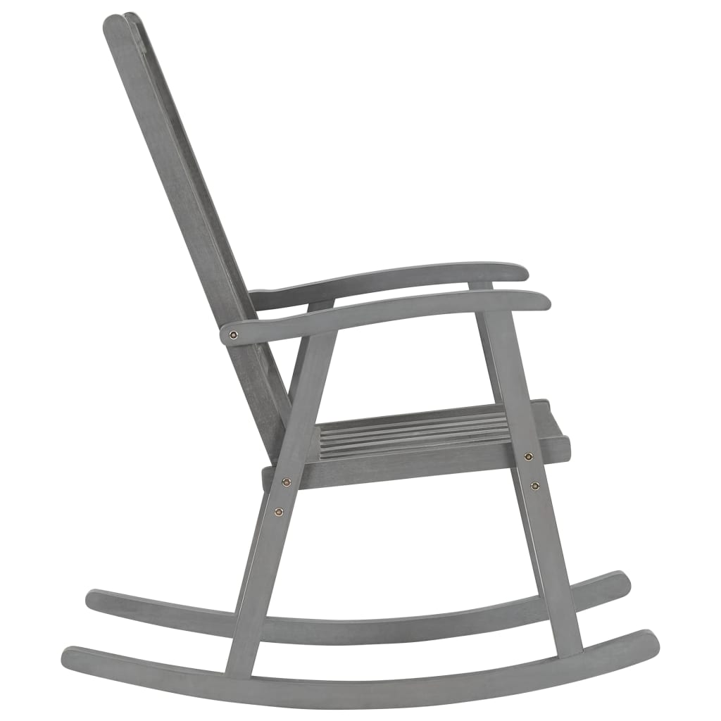 Cadeira de baloiço com almofadões acácia maciça cinzento - Image 4