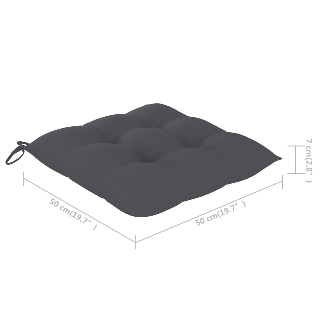 Cadeiras de jantar p/ jardim 2 pcs c/ almofadões acácia maciça - Image 12