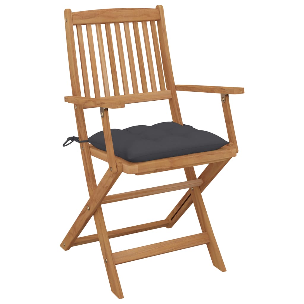 Cadeiras de jardim dobráveis c/ almofadões 2 pcs acácia maciça - Image 3