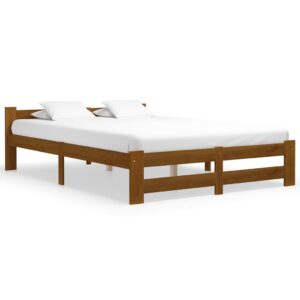 Estrutura de cama 180x200 cm madeira pinho maciço castanho mel