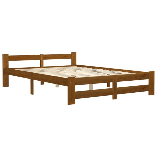 Estrutura de cama 180x200 cm madeira pinho maciço castanho mel - Image 2