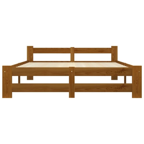 Estrutura de cama 180x200 cm madeira pinho maciço castanho mel - Image 3