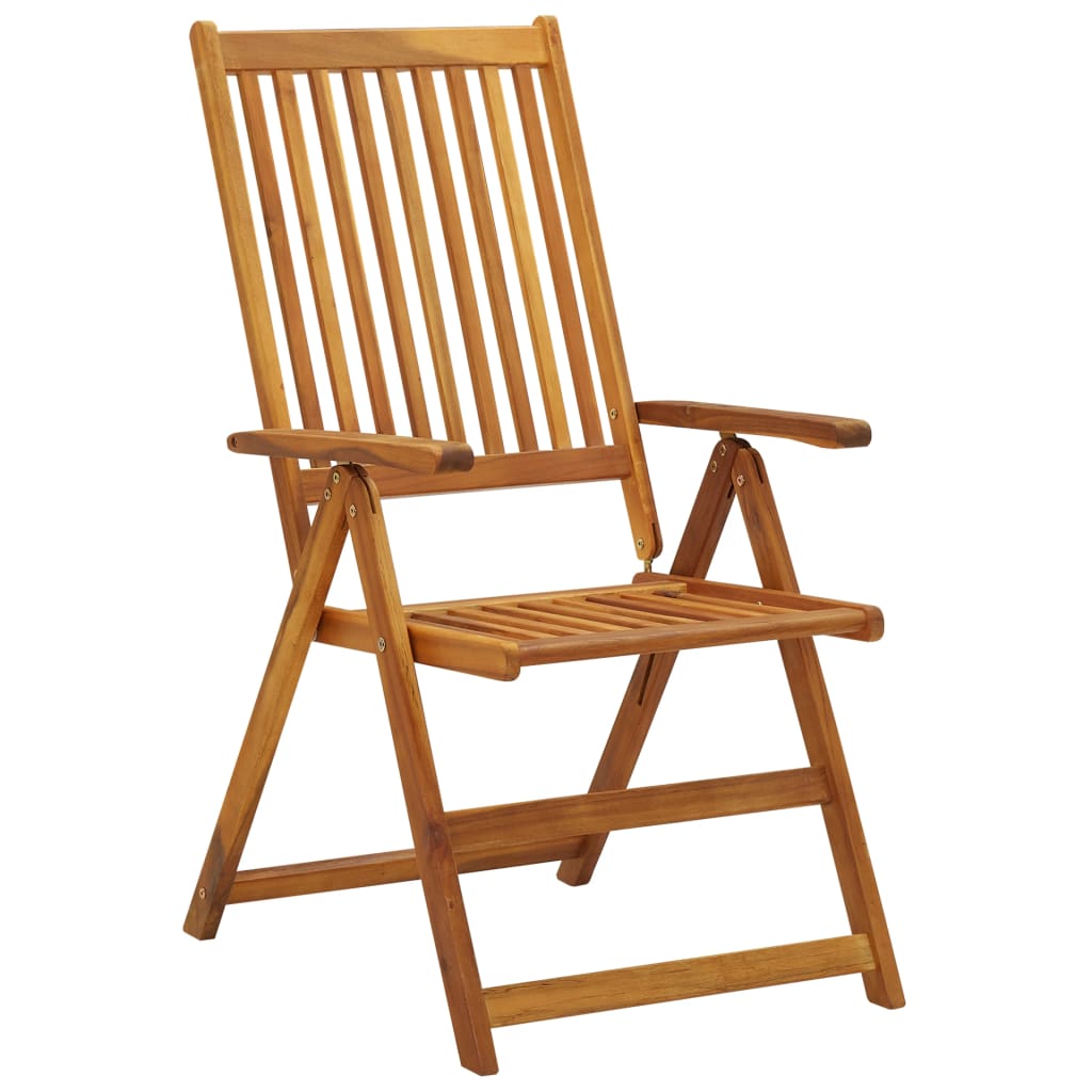 Cadeiras jardim reclináveis c/ almofadões 4 pcs acácia maciça - Image 3