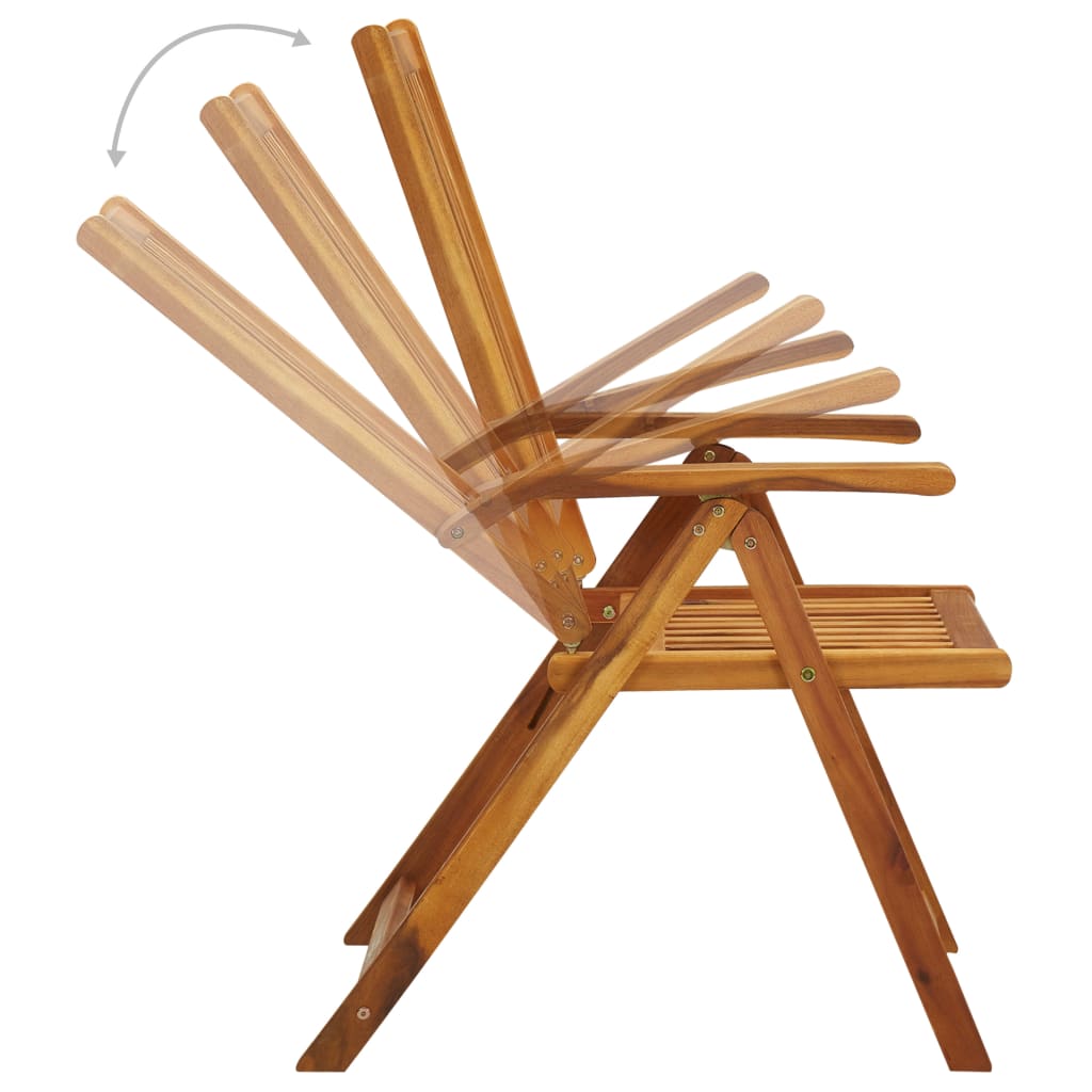Cadeiras jardim reclináveis c/ almofadões 4 pcs acácia maciça - Image 5