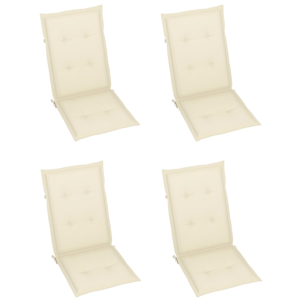 Cadeiras jardim reclináveis c/ almofadões 4 pcs acácia maciça - Image 6