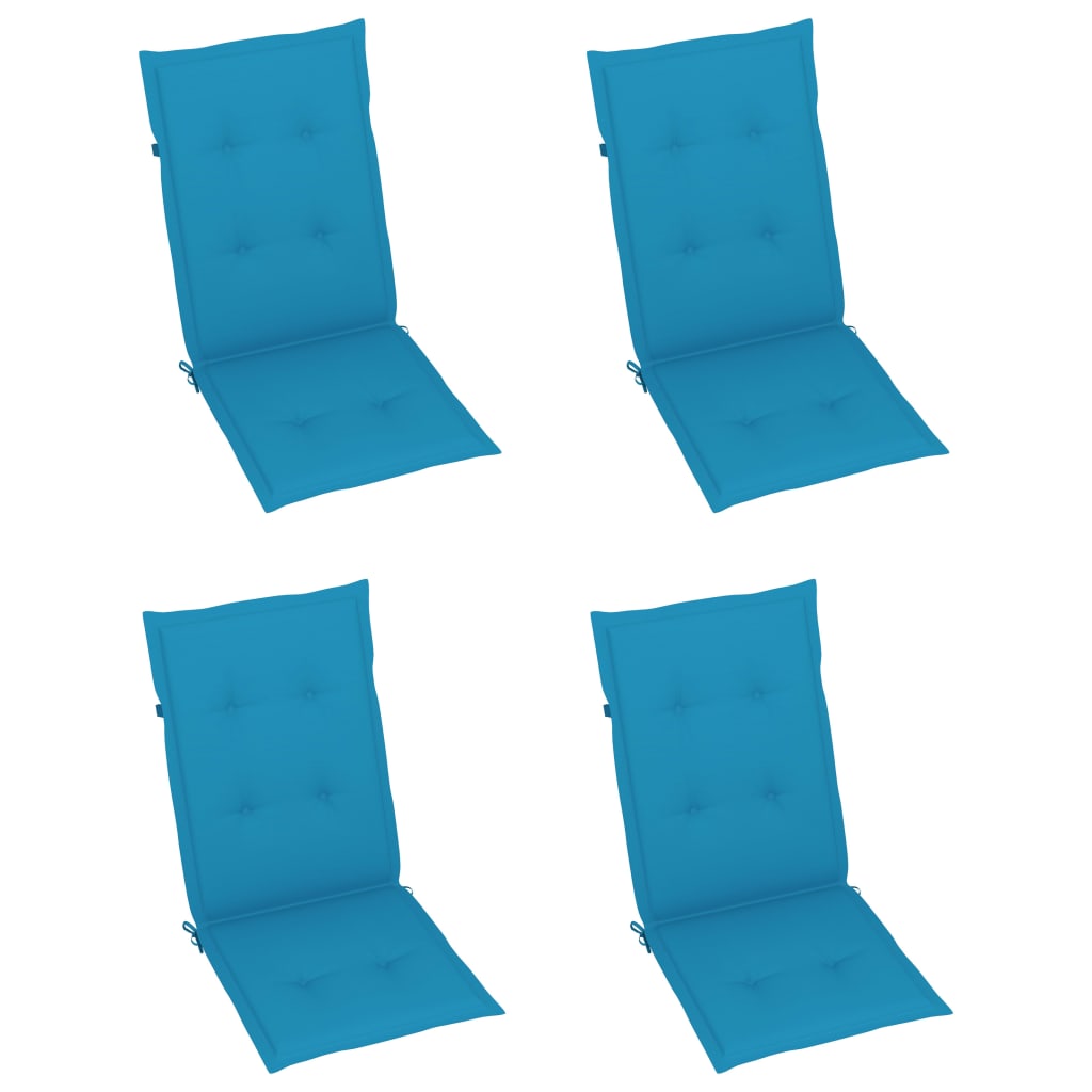 Cadeiras jardim reclináveis c/ almofadões 4 pcs acácia maciça - Image 6