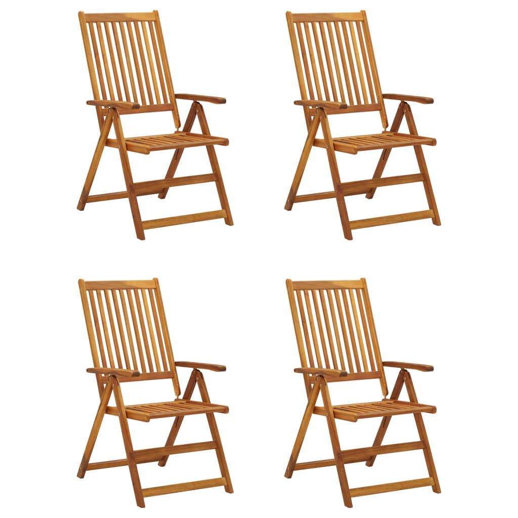 Cadeiras jardim reclináveis c/ almofadões 4 pcs acácia maciça - Image 2