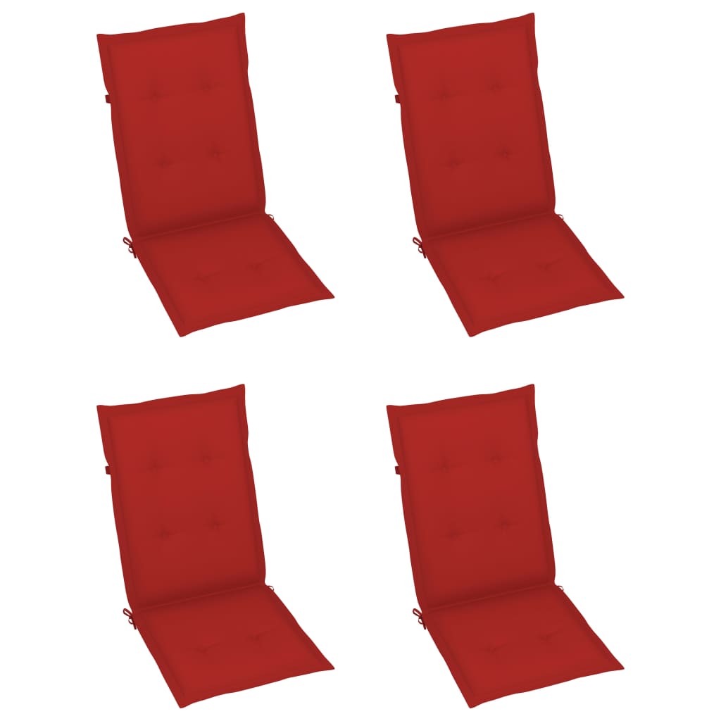 Cadeiras jardim reclináveis c/ almofadões 4 pcs acácia maciça - Image 6