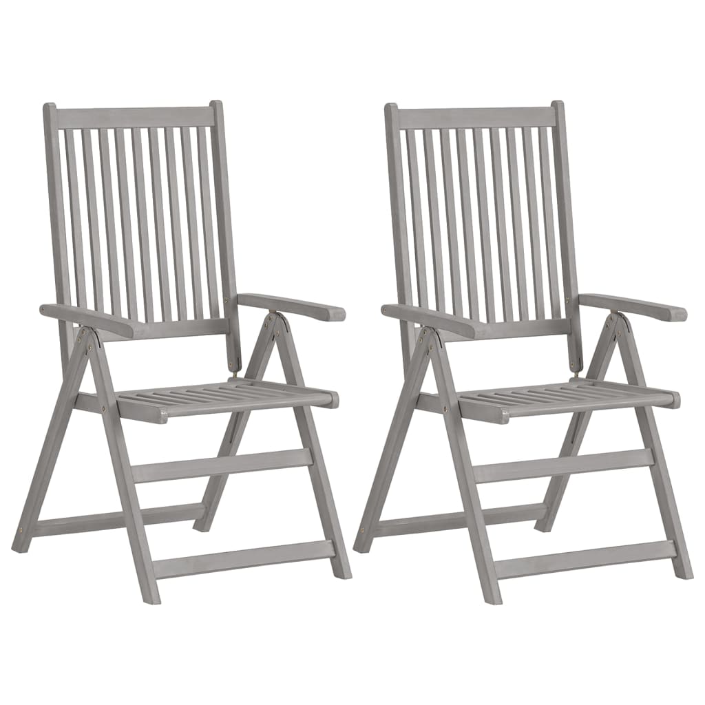 Cadeiras jardim reclináveis c/ almofadões 4 pcs acácia maciça - Image 2