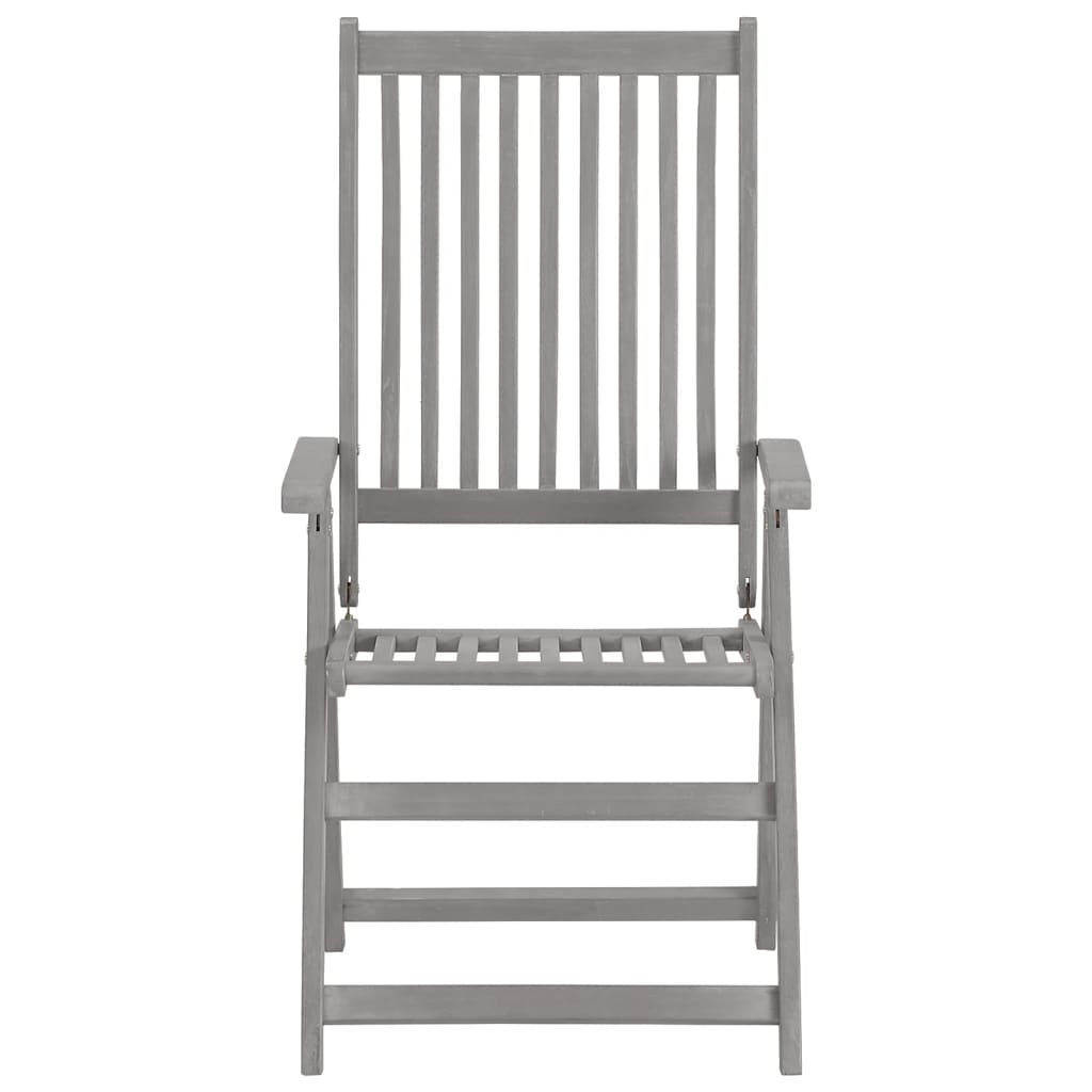 Cadeiras jardim reclináveis c/ almofadões 4 pcs acácia maciça - Image 4
