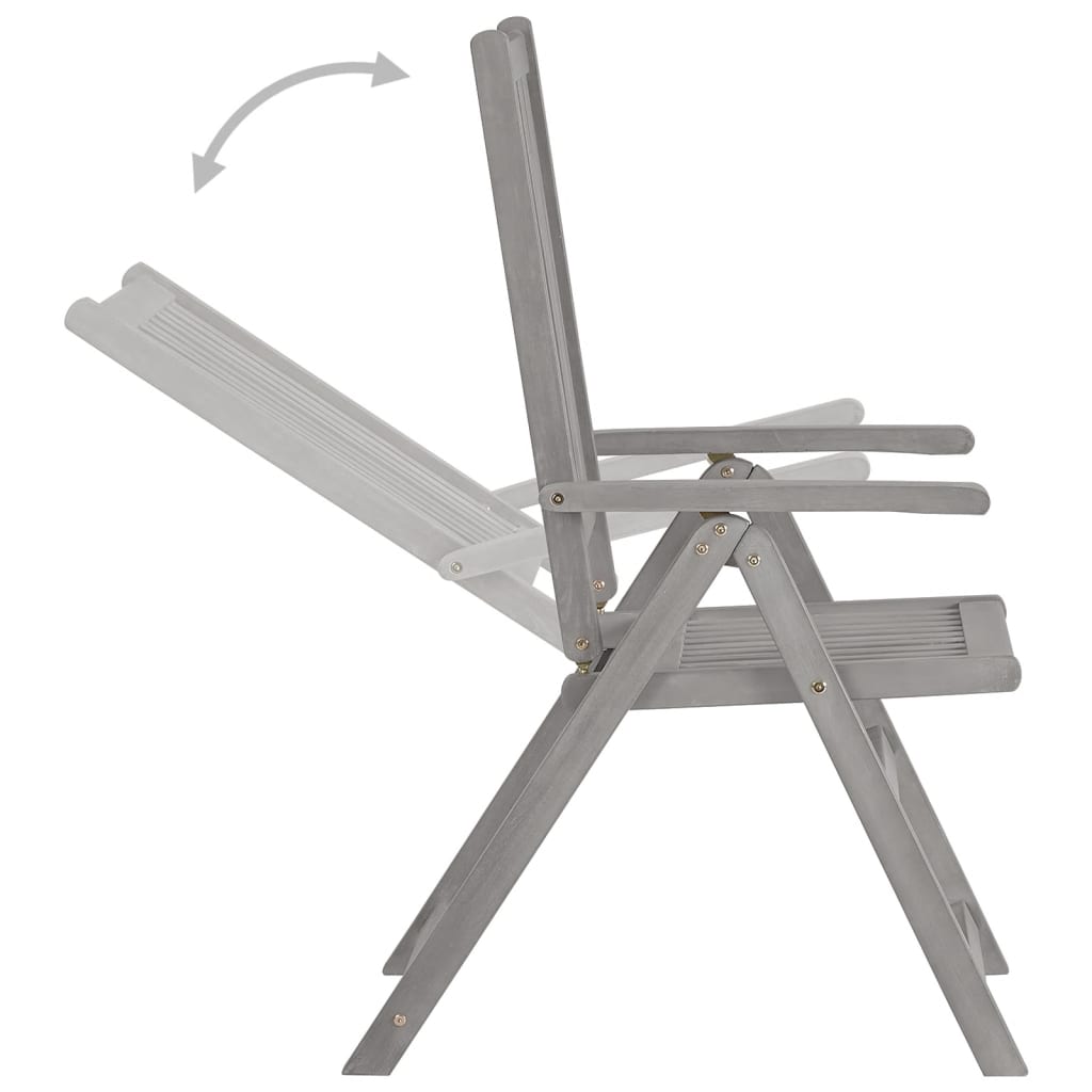 Cadeiras jardim reclináveis c/ almofadões 4 pcs acácia maciça - Image 5