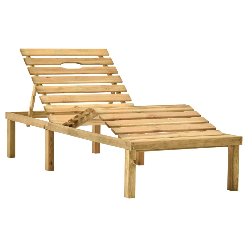 Espreguiçadeira de jardim com mesa e almofadão pinho impregnado - Image 3