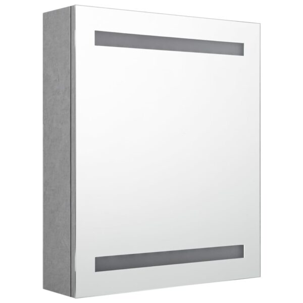 Armário espelhado casa de banho LED 50x14x60cm cinzento cimento - Image 2