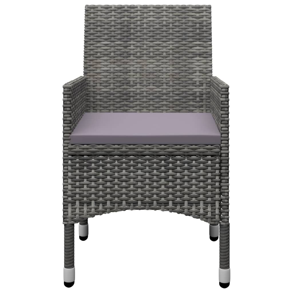 3 pcs conjunto de jantar para jardim cinzento - Image 7