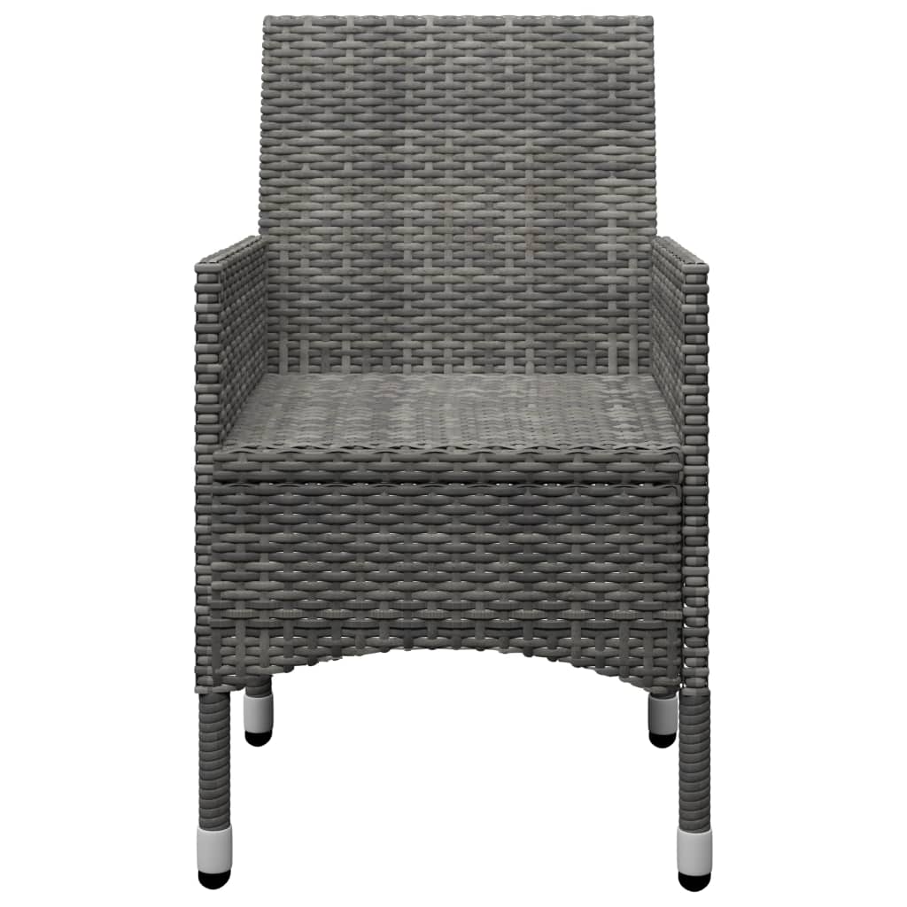 3 pcs conjunto de jantar para jardim cinzento - Image 10