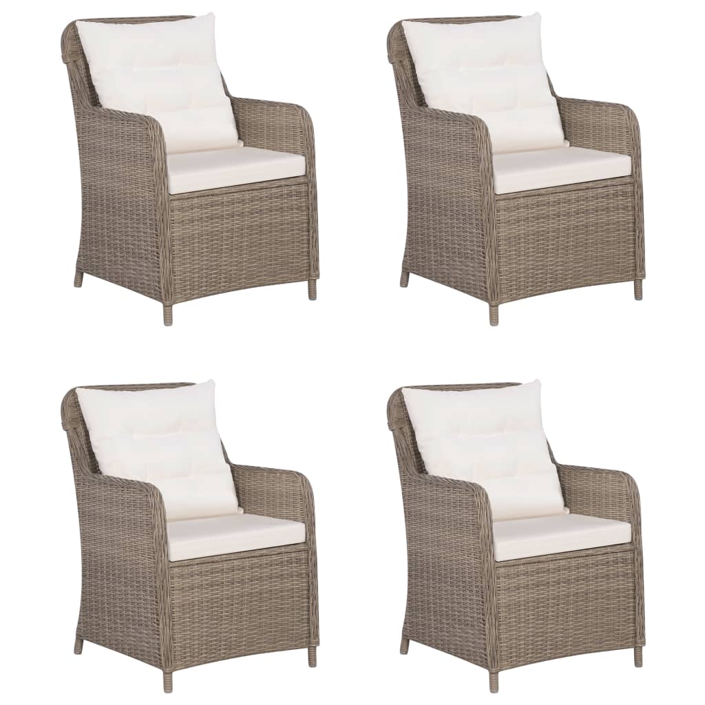 5 pcs conjunto de jantar para jardim castanho - Image 5