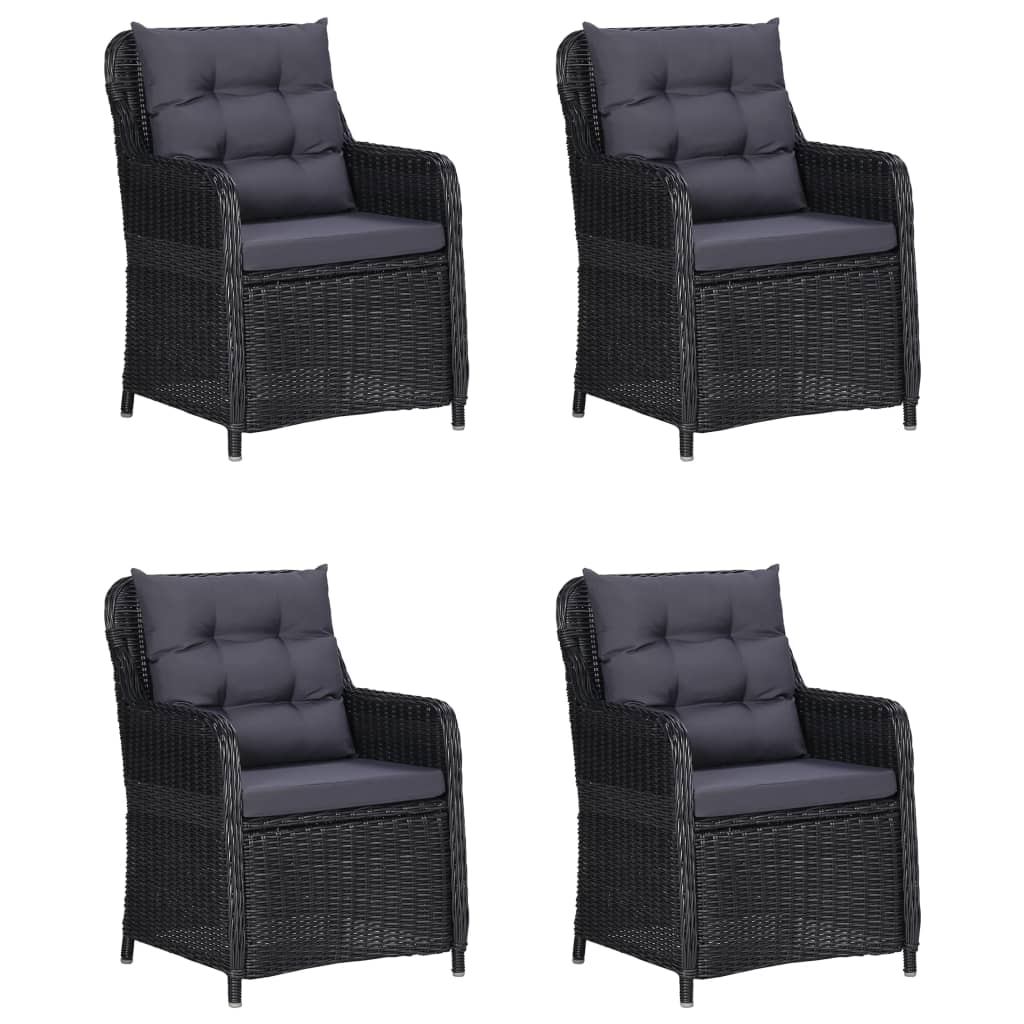 5 pcs conjunto de jantar para jardim preto - Image 5