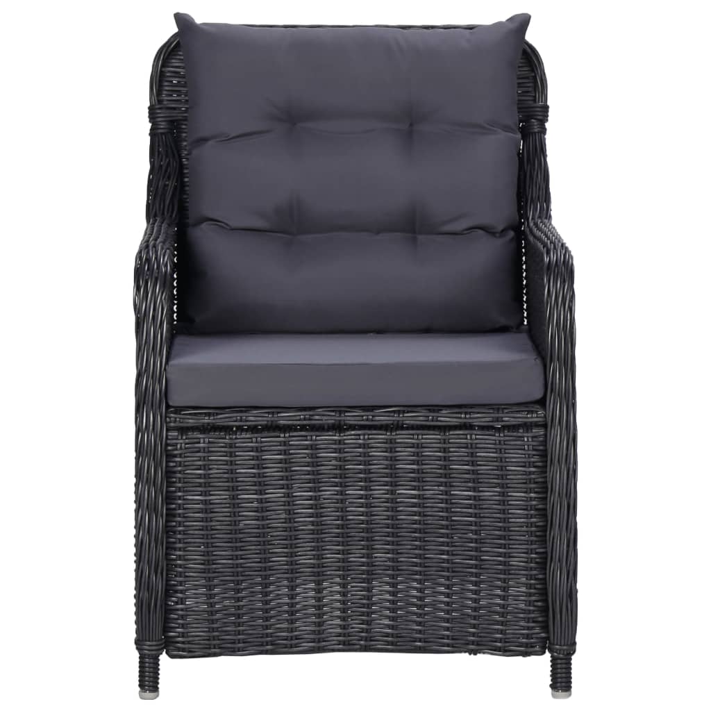 5 pcs conjunto de jantar para jardim preto - Image 7