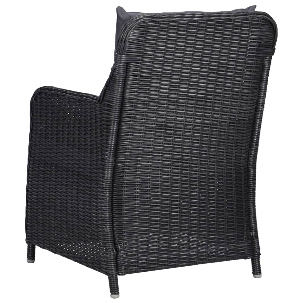 5 pcs conjunto de jantar para jardim preto - Image 9