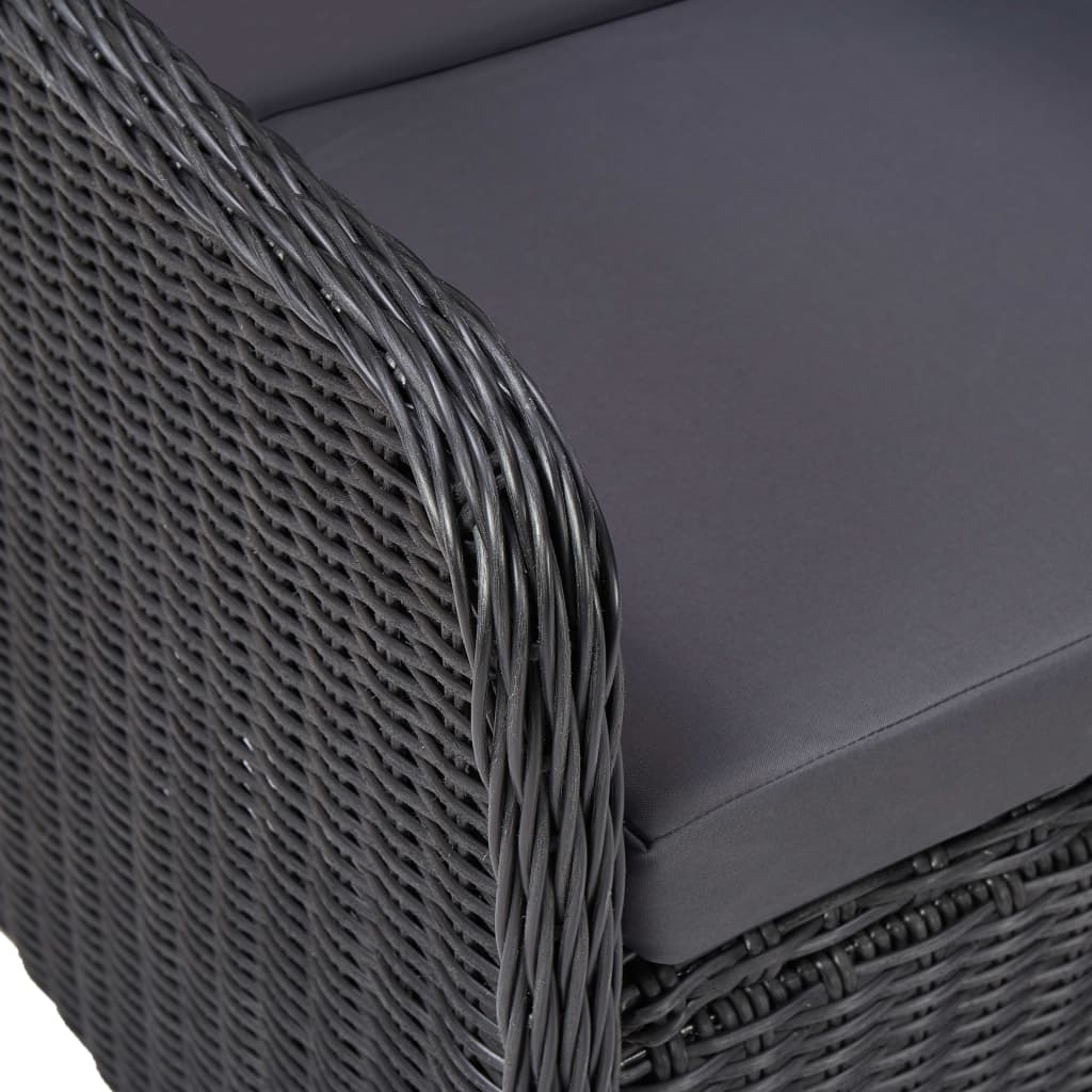 5 pcs conjunto de jantar para jardim preto - Image 10