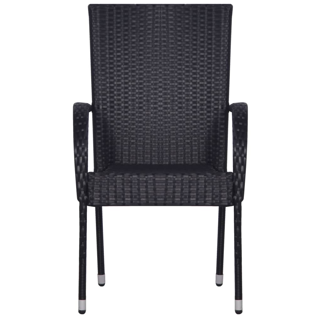 5 pcs conjunto de jantar para jardim preto - Image 4