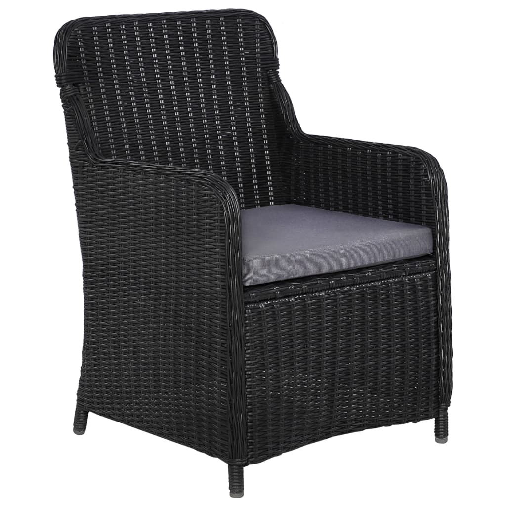7 pcs conjunto de jantar para jardim preto - Image 6