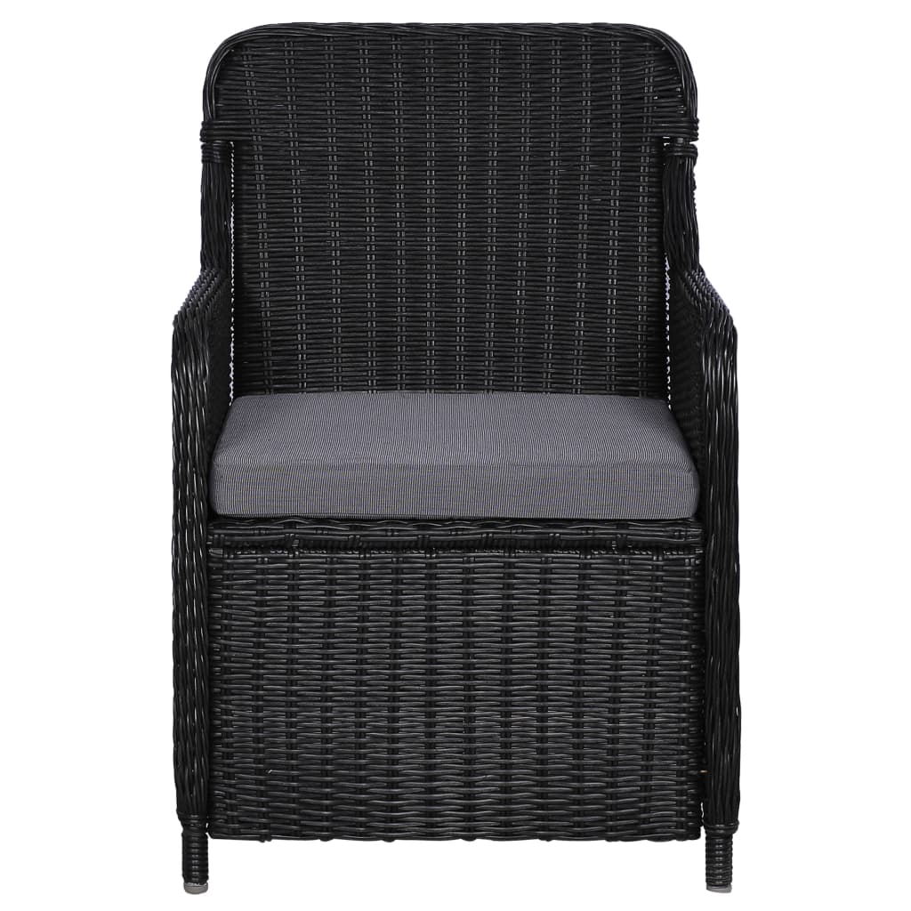 7 pcs conjunto de jantar para jardim preto - Image 7