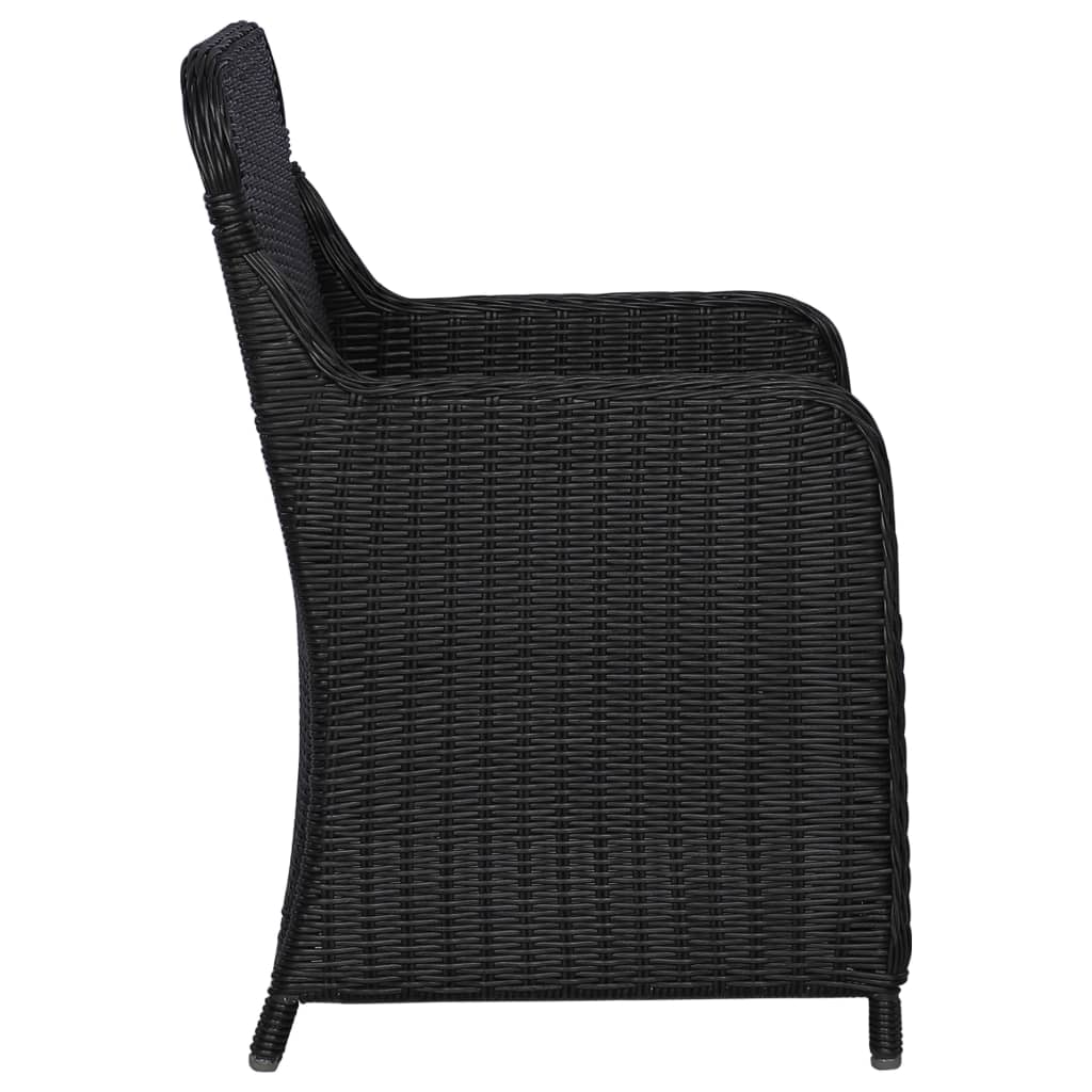 7 pcs conjunto de jantar para jardim preto - Image 8