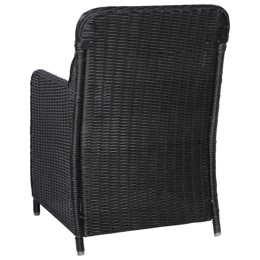 7 pcs conjunto de jantar para jardim preto - Image 9