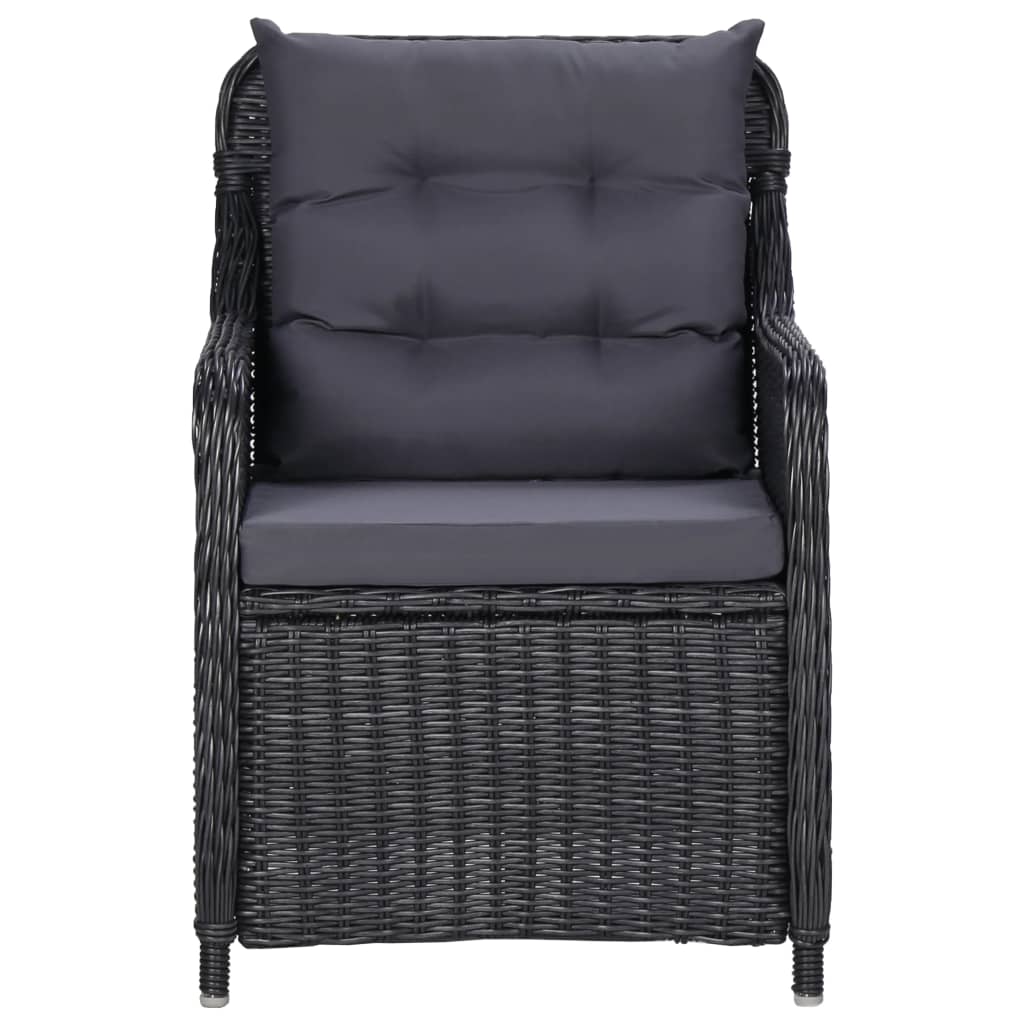 7 pcs conjunto de jantar para jardim preto - Image 7