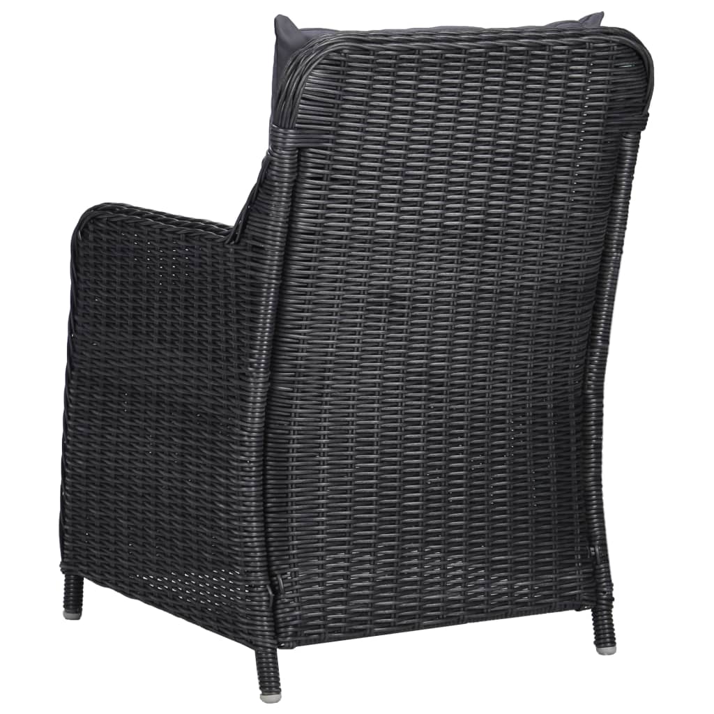 7 pcs conjunto de jantar para jardim preto - Image 9