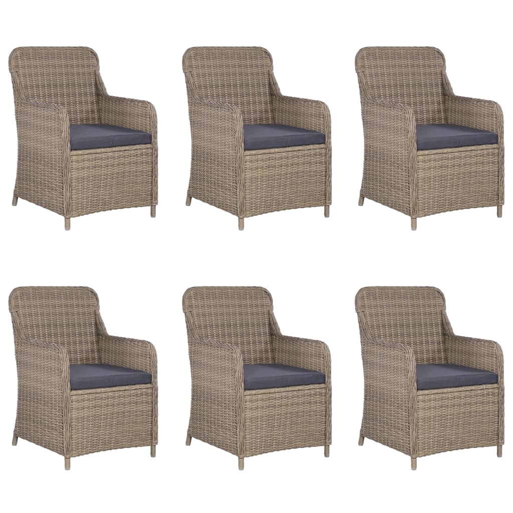 9 pcs conjunto de jantar para jardim castanho - Image 2