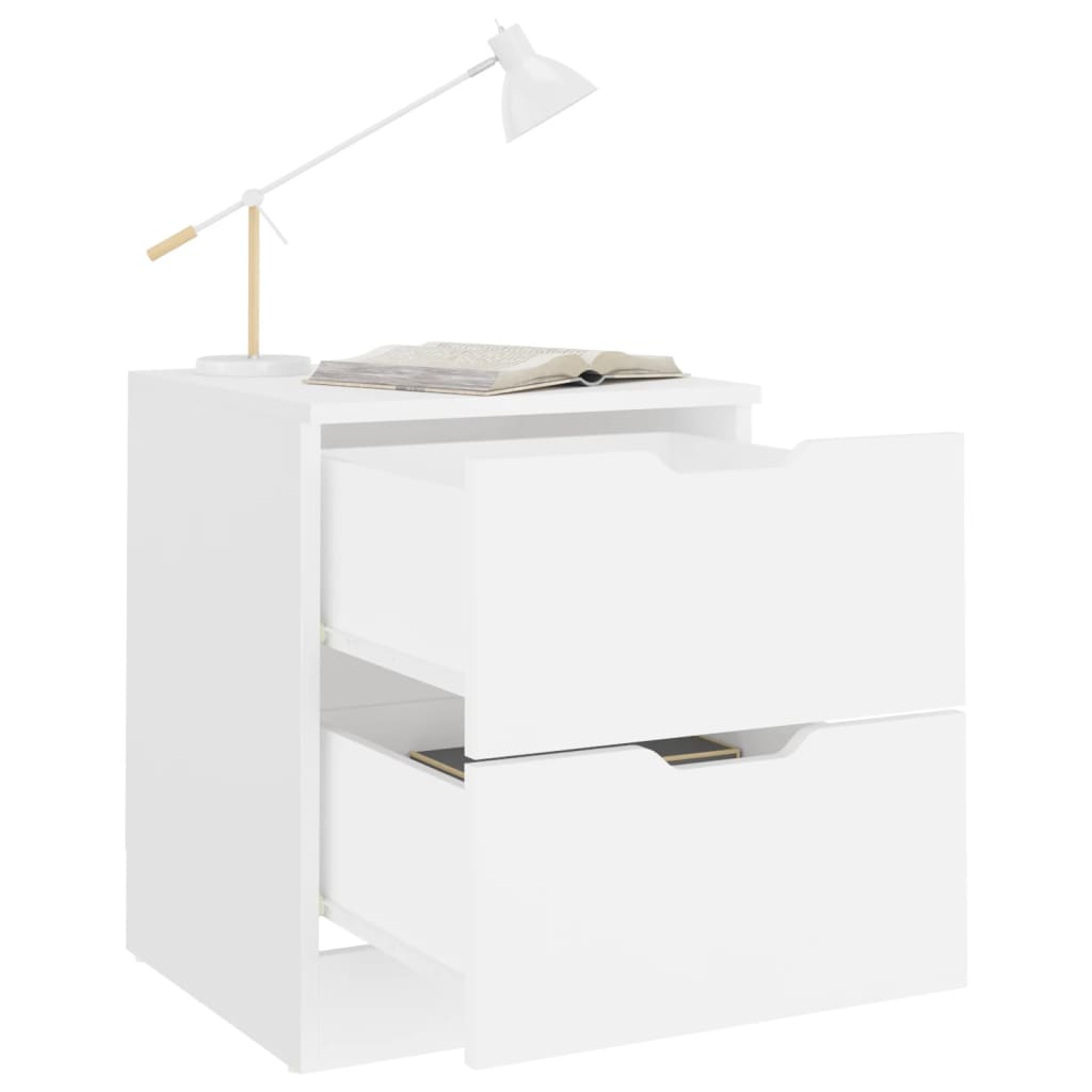 Mesa de cabeceira 40x40x50 cm contraplacado branco - Image 4