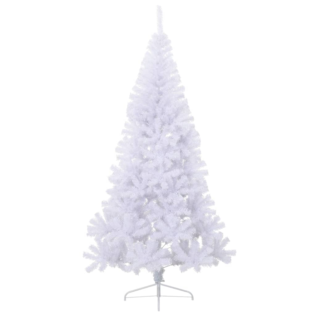 Meia árvore de Natal artificial com suporte 240 cm PVC branco - Image 2