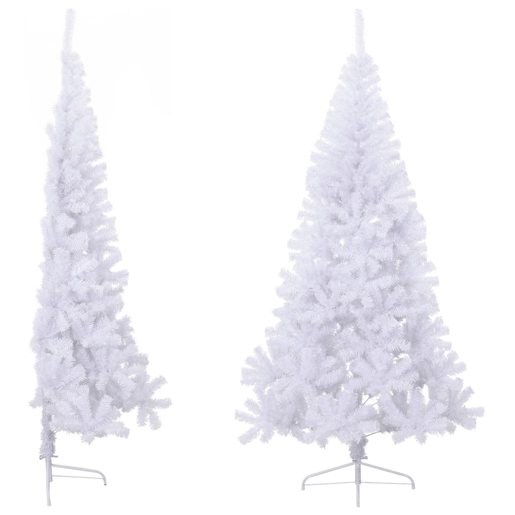 Meia árvore de Natal artificial com suporte 240 cm PVC branco - Image 3