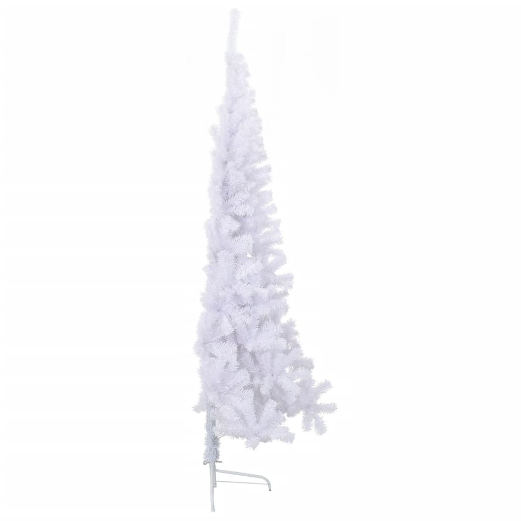 Meia árvore de Natal artificial com suporte 240 cm PVC branco - Image 4