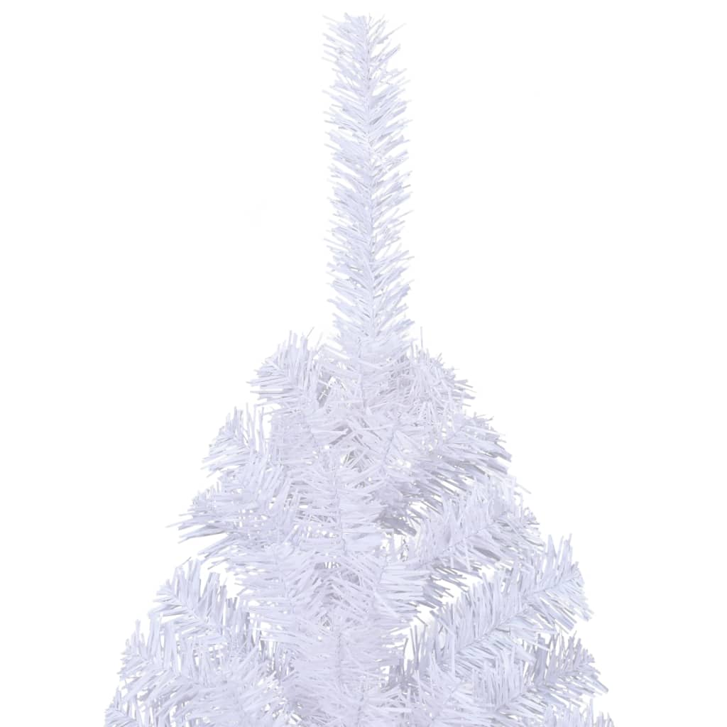 Meia árvore de Natal artificial com suporte 240 cm PVC branco - Image 5