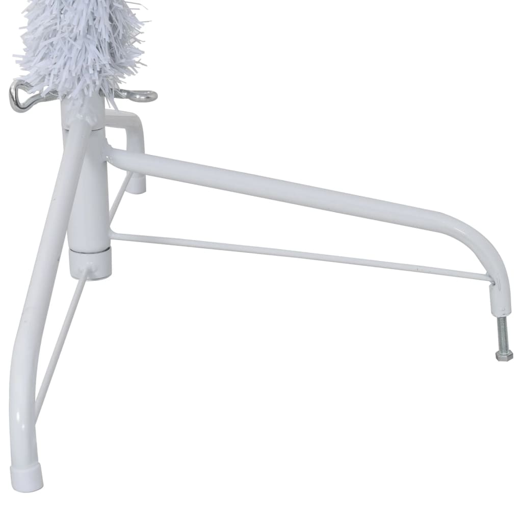 Meia árvore de Natal artificial com suporte 240 cm PVC branco - Image 7