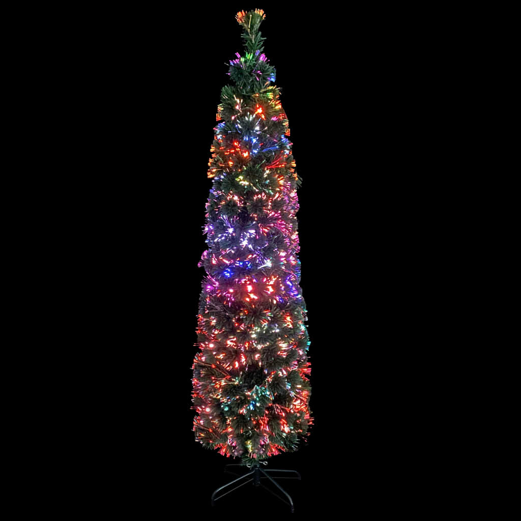Árvore de Natal artificial fina c/ suporte 180 cm fibra ótica - Image 3