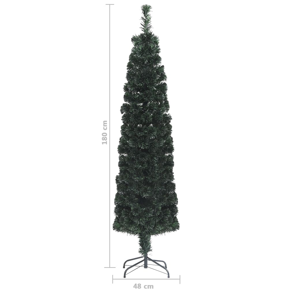 Árvore de Natal artificial fina c/ suporte 180 cm fibra ótica - Image 8