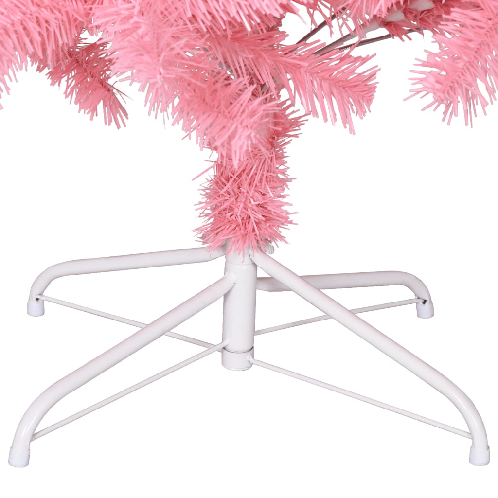 Árvore de Natal artificial com suporte 240 cm PVC rosa - Image 5