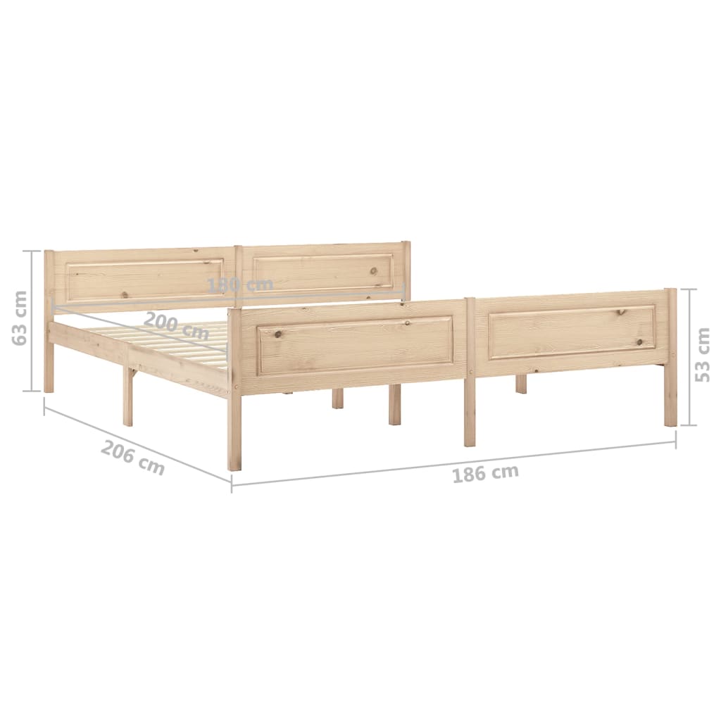 Estrutura de cama em pinho maciço 180x200 cm - Image 6
