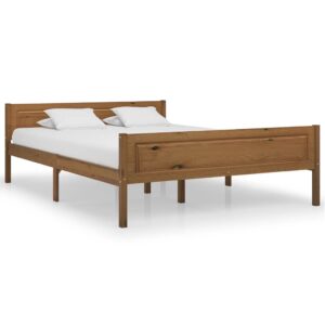 Estrutura de cama 120x200 cm pinho maciço castanho mel